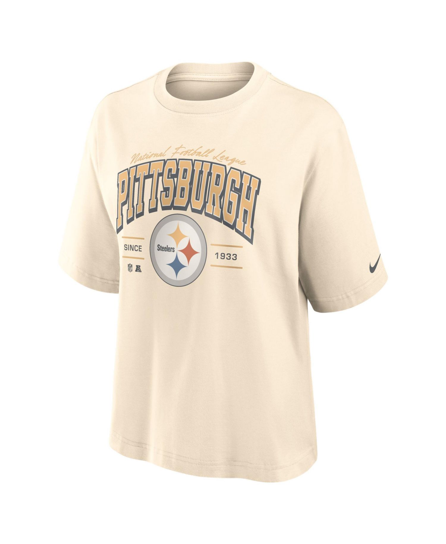 Women's Pittsburgh Steelers Vintage Mod Boxy Retro T-Shirt