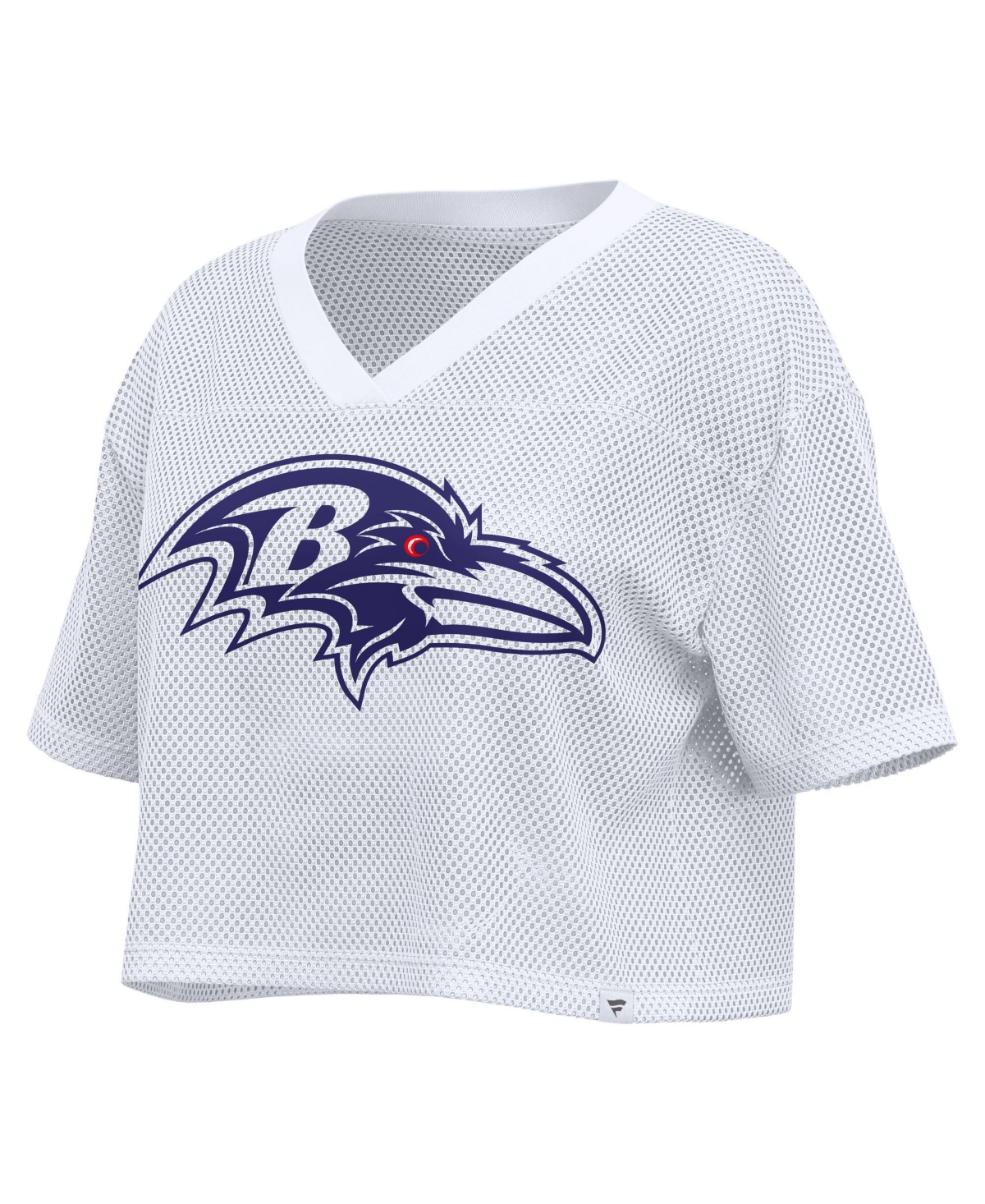 Fanatics Women's Baltimore Ravens Oversized Cropped Mesh V-Neck Short-Sleeve Top