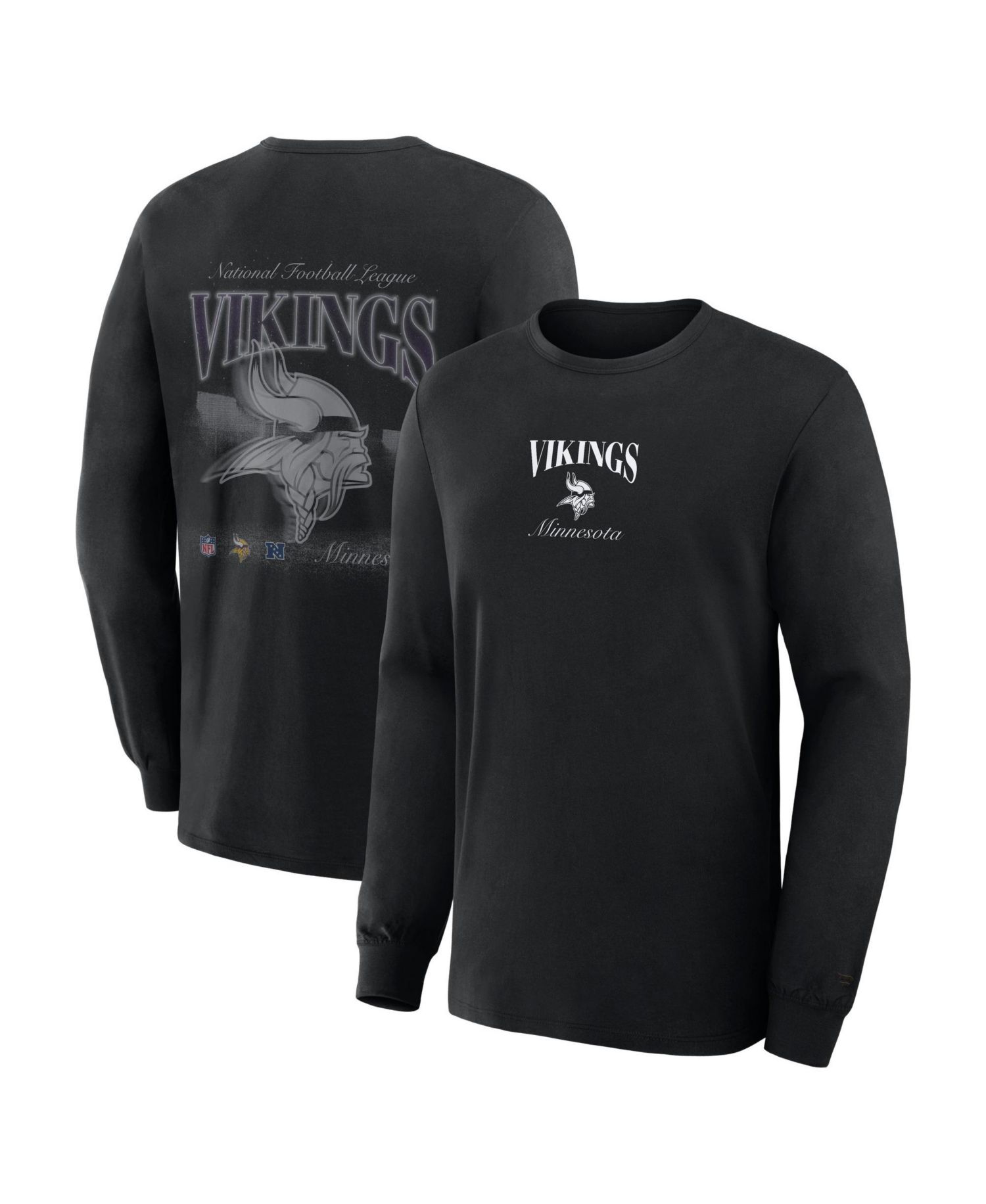Men's Minnesota Vikings Midnight Falls Long-Sleeve Graphic T-Shirt