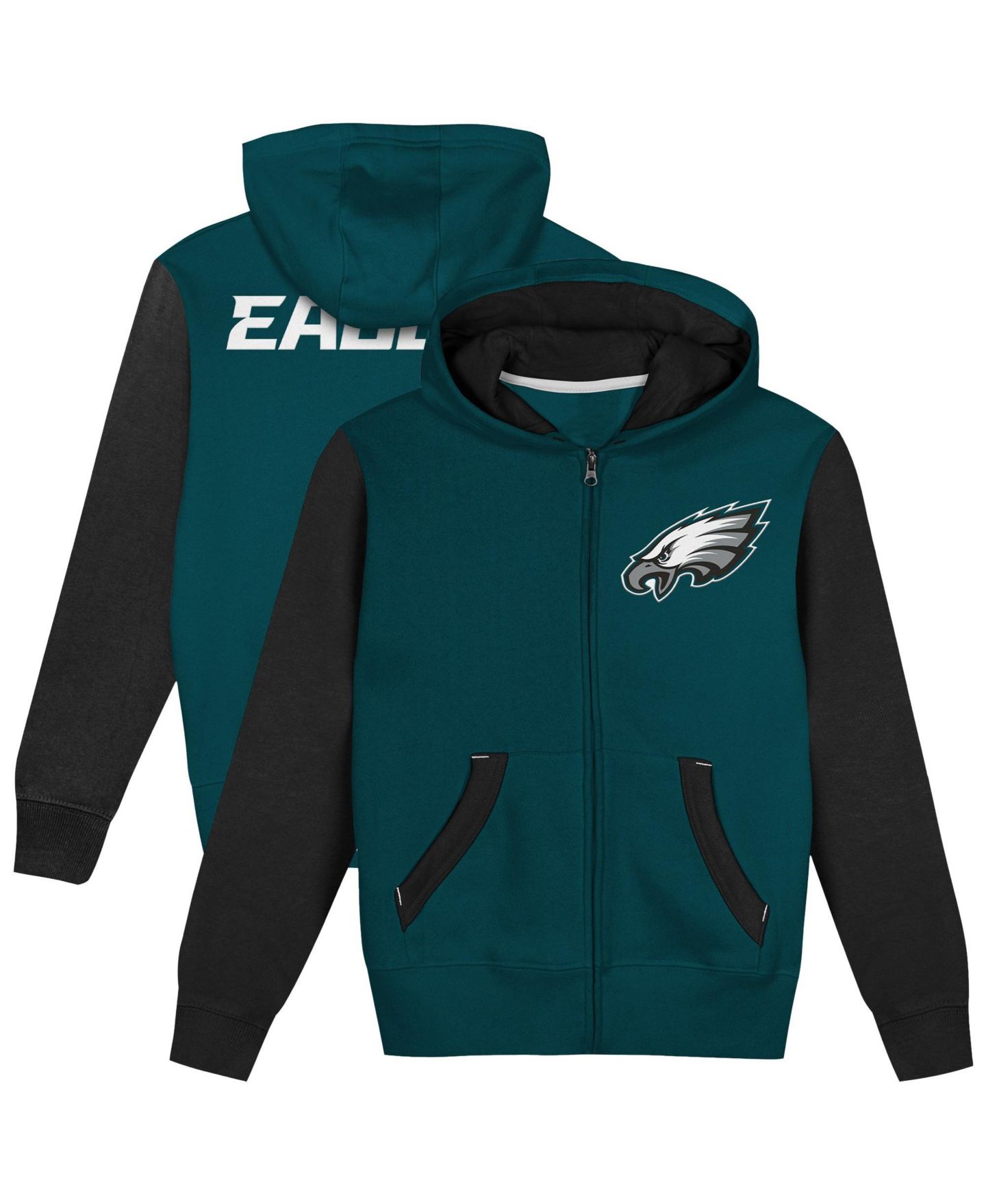 Детское худи Outerstuff Philadelphia Eagles Stadium Color Block Full-Zip — фото 1