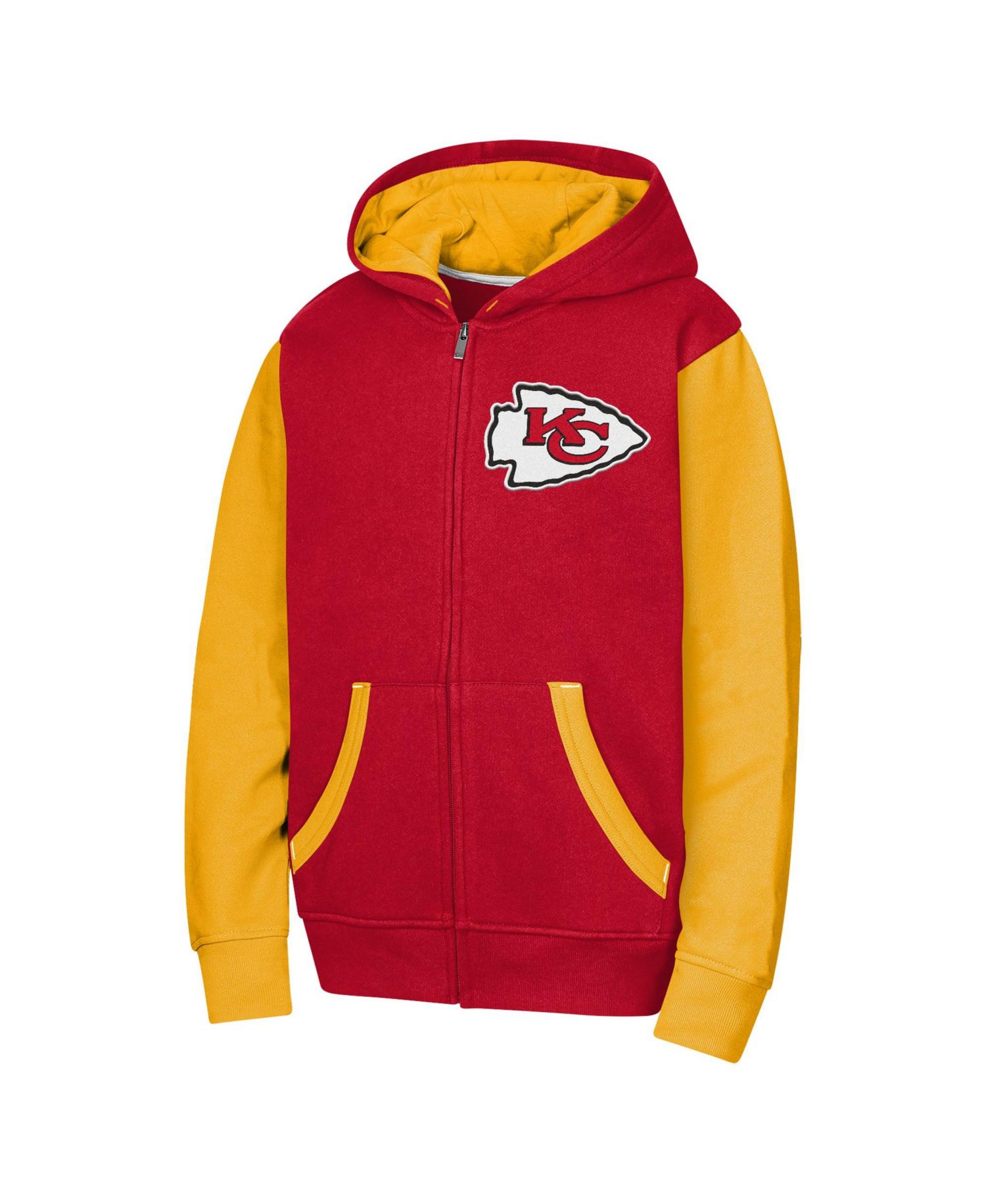 Boys' and Girls' Kansas City Chiefs Stadium Colorblock Fleece-Lined Full-Zip Hoodie