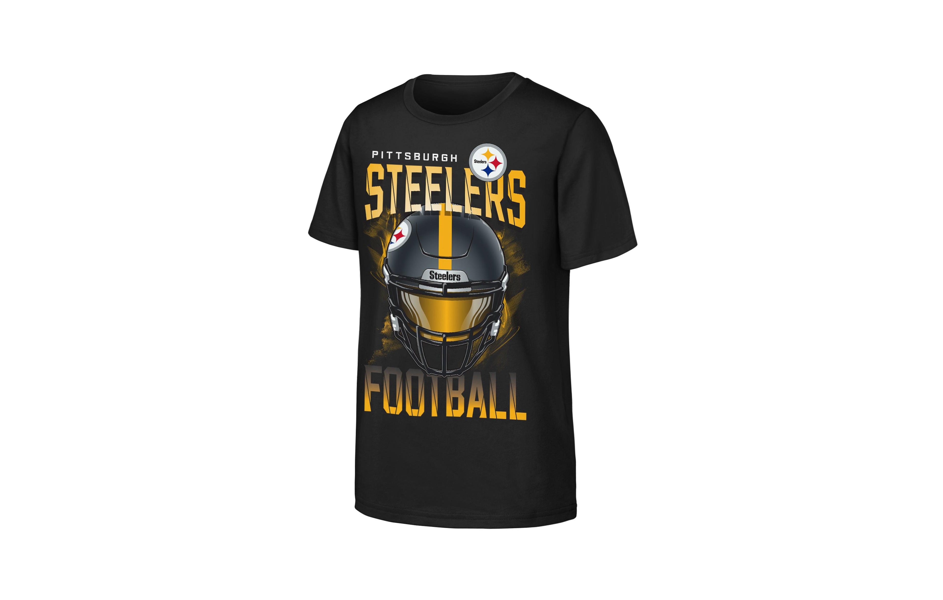 Outerstuff Boys' and Girls' Pittsburgh Steelers Crew-Neck Regular-Fit T-Shirt