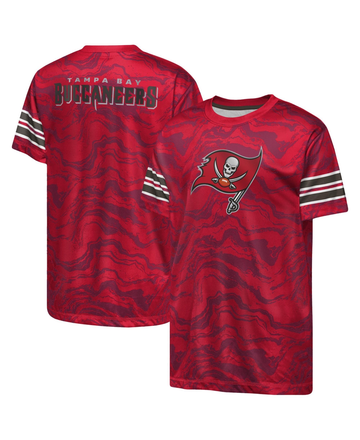 Outerstuff Boys' and Girls' Tampa Bay Buccaneers Slant Route Performance T-Shirt - Red