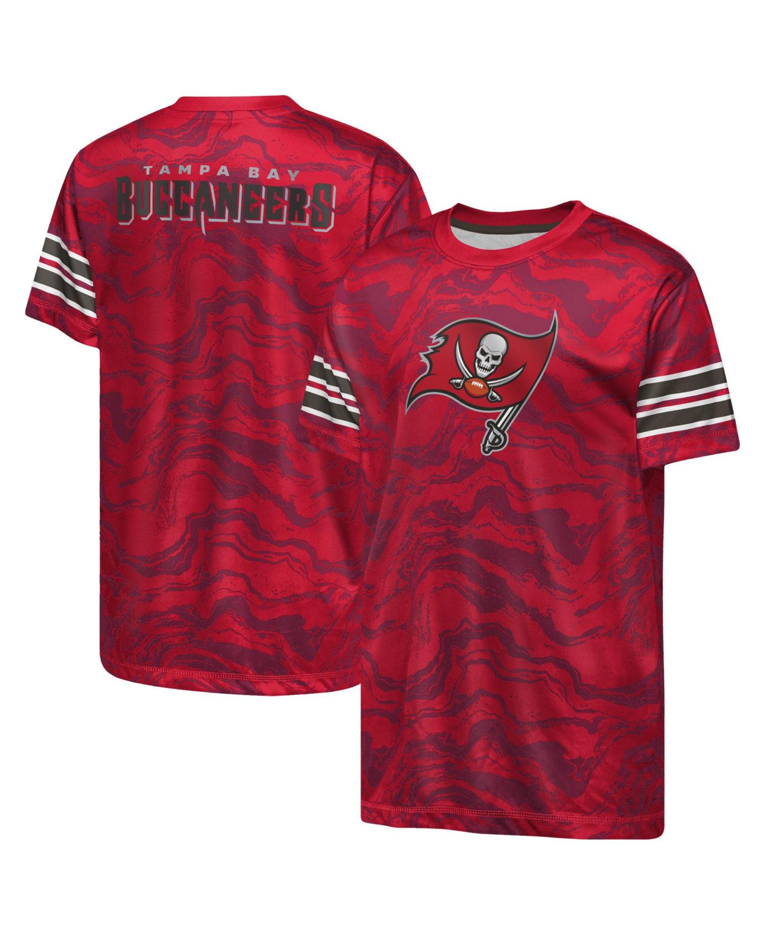 Boys' and Girls' Tampa Bay Buccaneers Slant Route Crewneck Regular-Fit T-Shirt