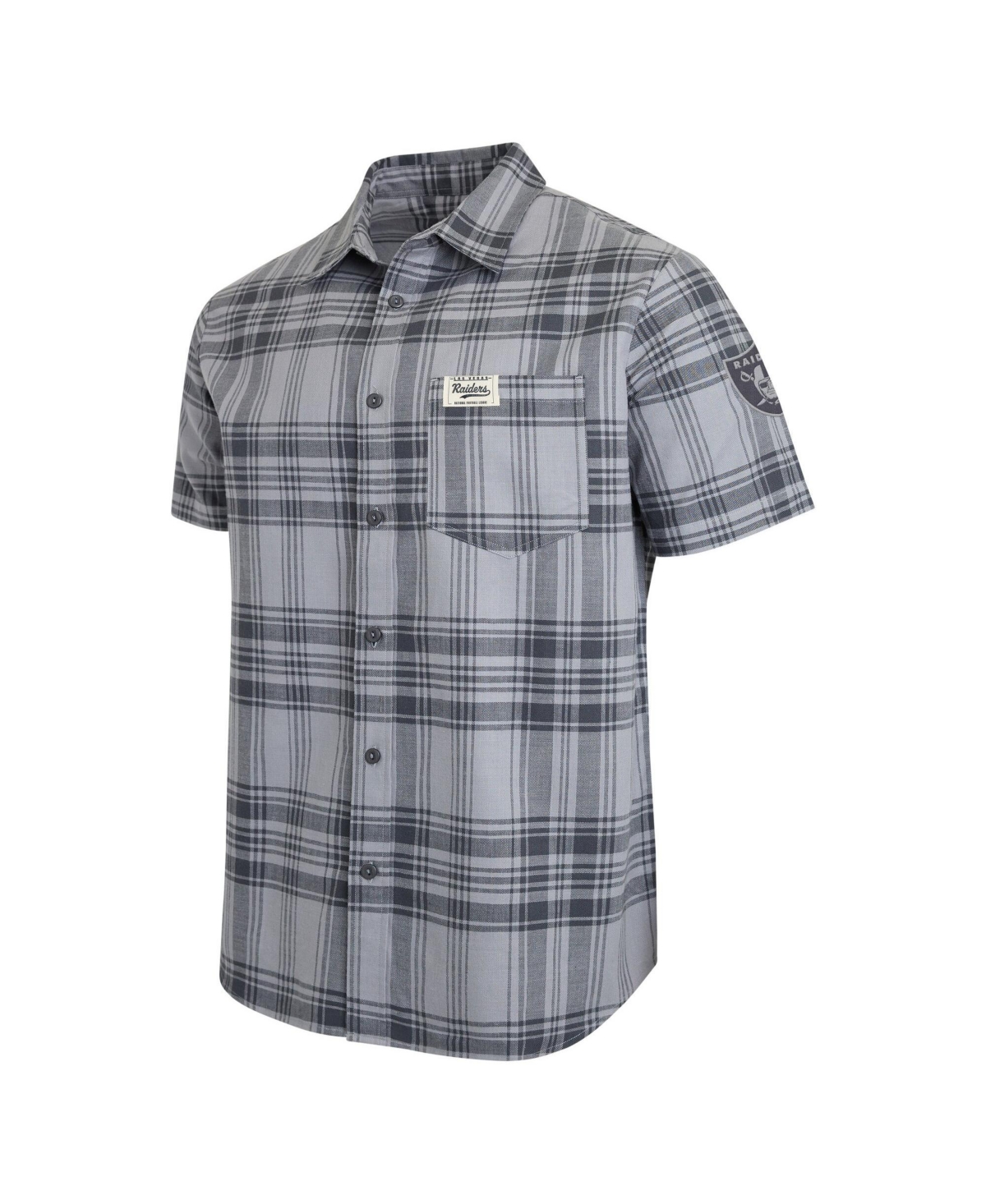 Darius Rucker Collection By Fanatics Men's Las Vegas Raiders Plaid Classic-Fit Button-Up Shirt