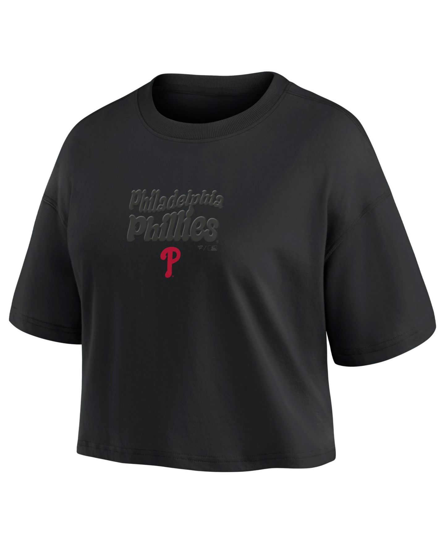 Женская футболка Fanatics Philadelphia Phillies Blackout Wave Cropped Short-Sleeve — фото 2