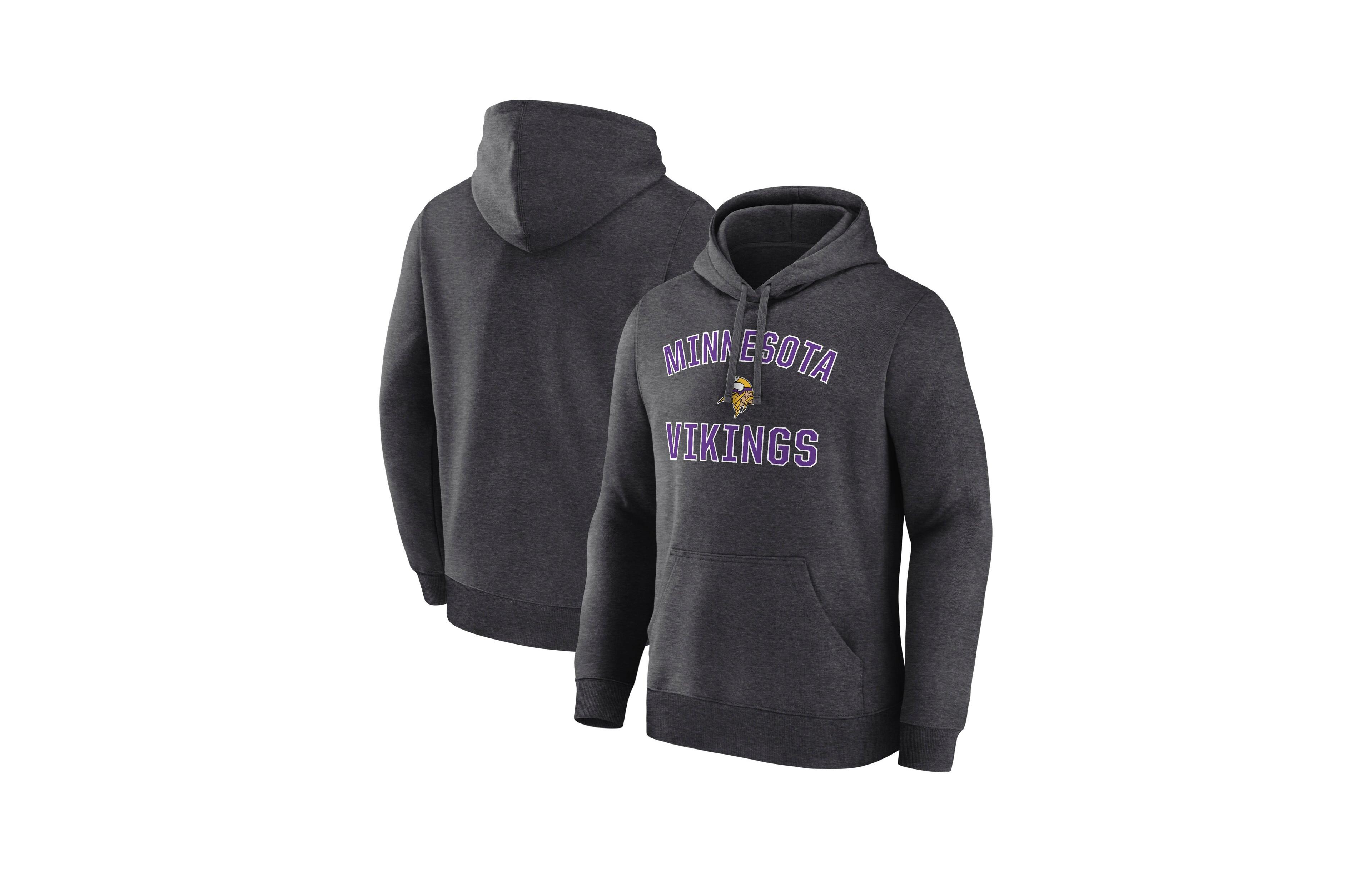 Logo Athletic Men's Minnesota Vikings Arch Victory Fleece Long-Sleeve Hoodie
