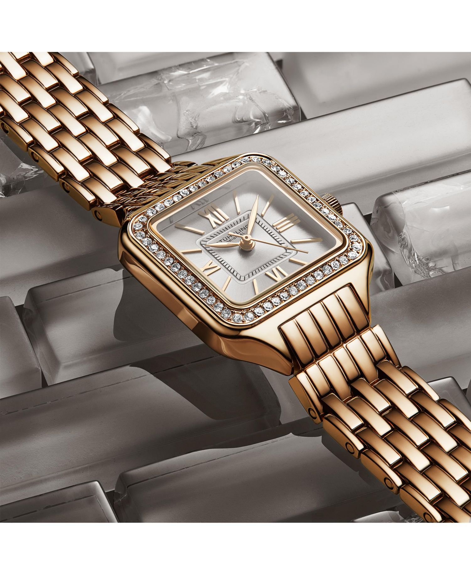 Confidant 4020 Women s Square Watch - Quartz Movement, 27mm Case, Crystal-Accented Bezel, Stainless Steel Bracelet