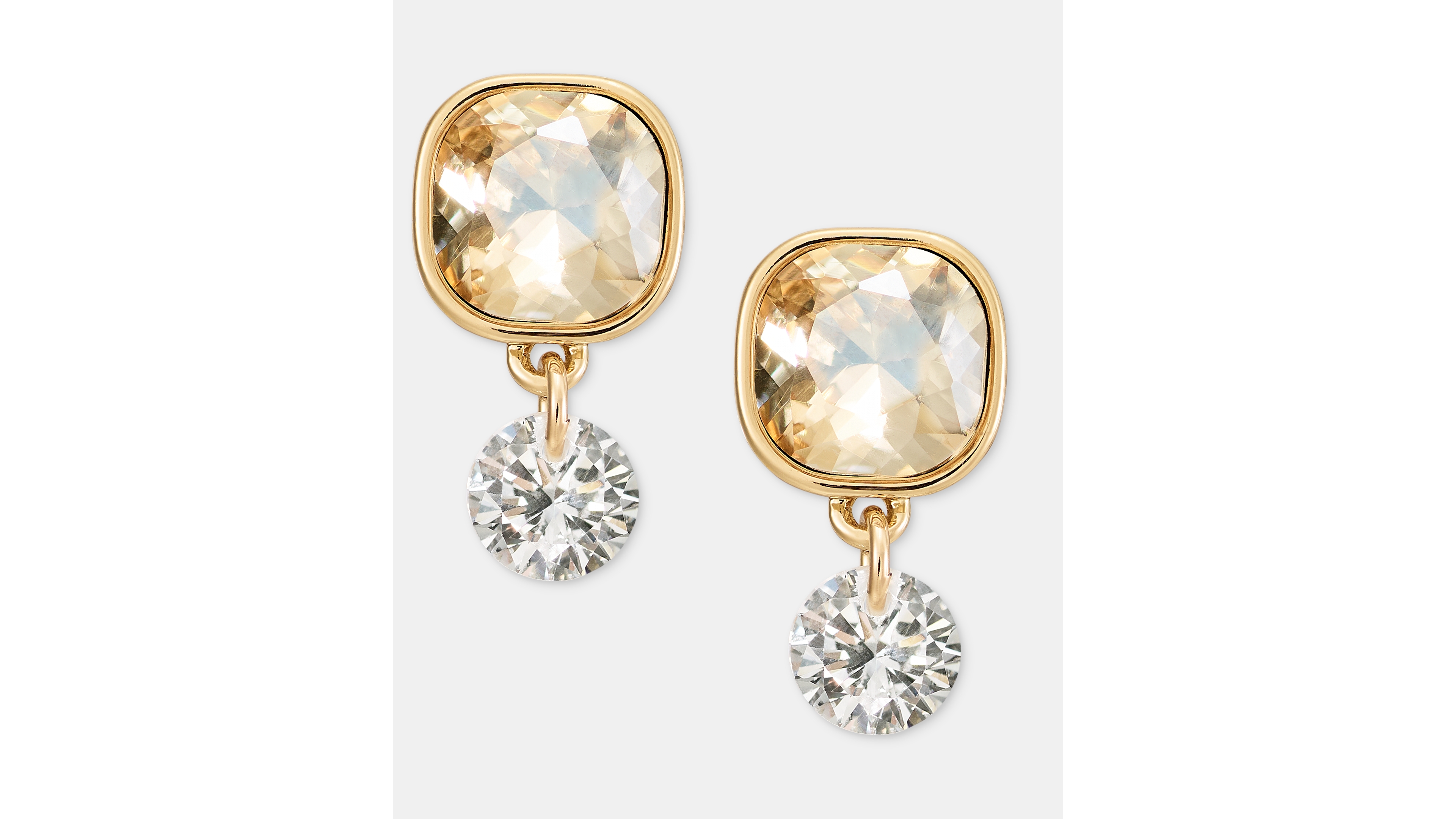 Dkny Cubic Zirconia Gold-Tone Drop Stud Earrings