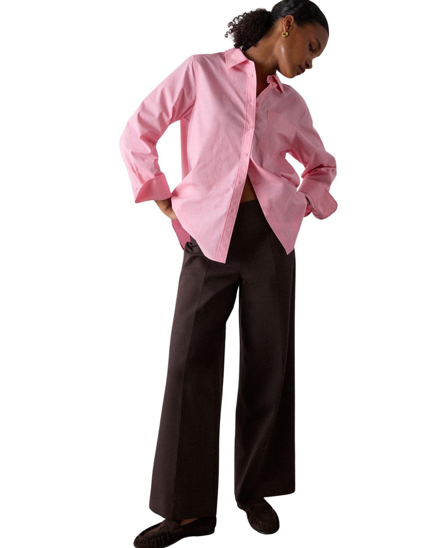 Women's Ponte Mid-Rise Wide-Leg Trousers