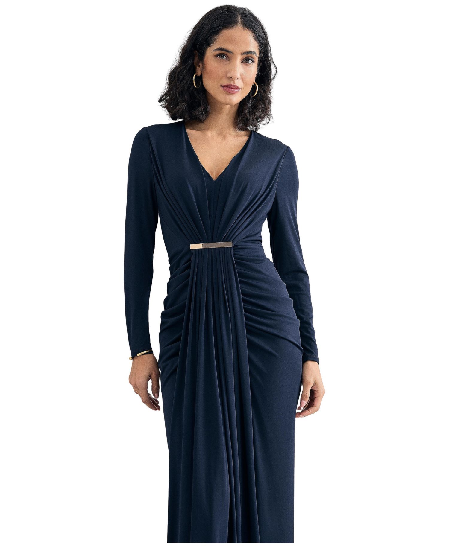 Women's Katharine V-Neck Long-Sleeve Maxi Dress
