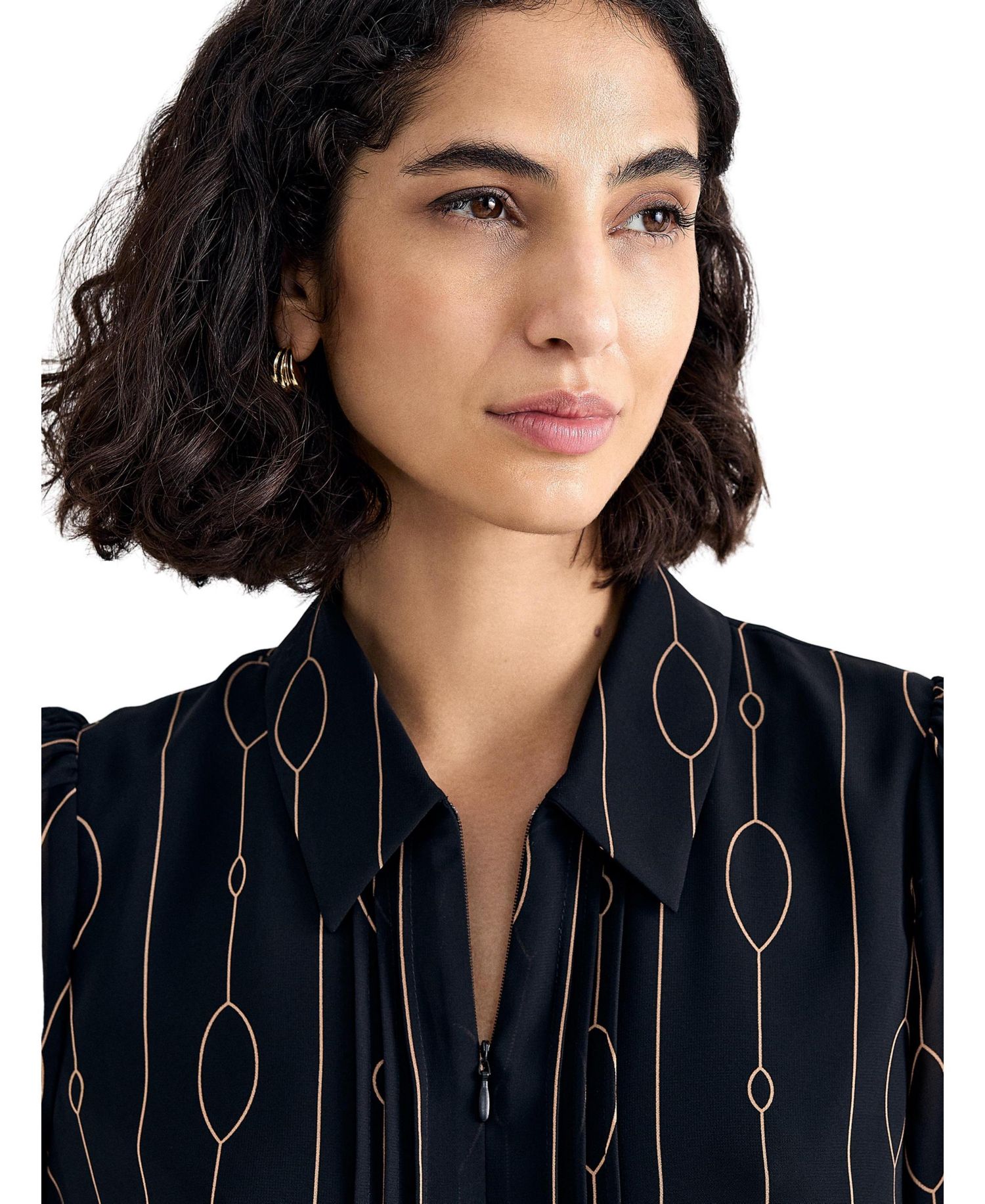 Women's Candice Long-Sleeve Sheer-Sleeve Dress