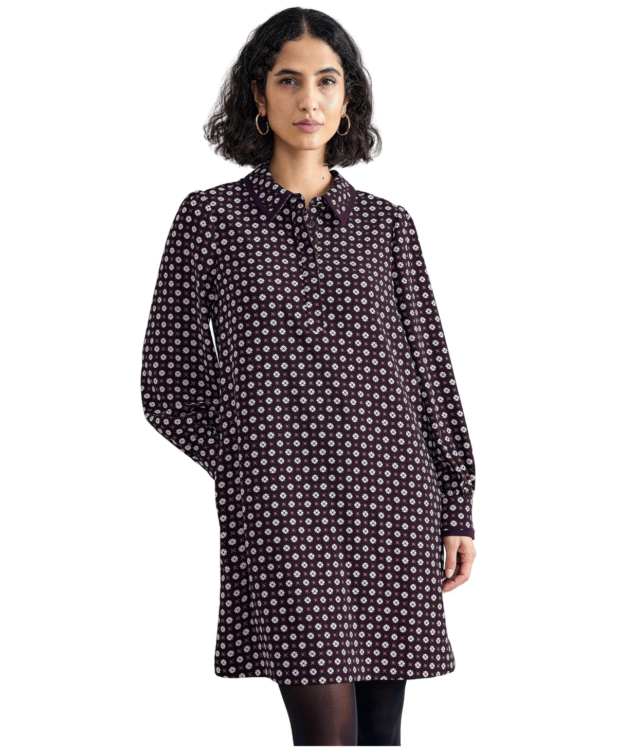Phase Eight Women's Pamela Foulard A-Line Long-Sleeve Dress