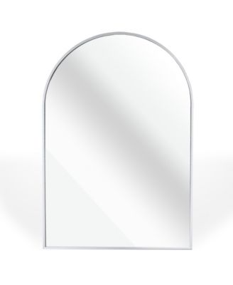 Metal Framed Arched Mirror 20x30 Inch Modern Wall Mounted Vanity Mirror Sleek Arch Top Decorative Bathroom Makeup Mirror for Home Decoration
