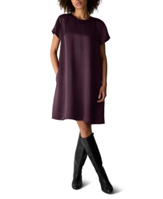 Women's Round Neck Short-Sleeve Knee-Length Dress