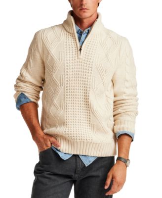 Men's Cable-Knit Quarter-Zip Sweater