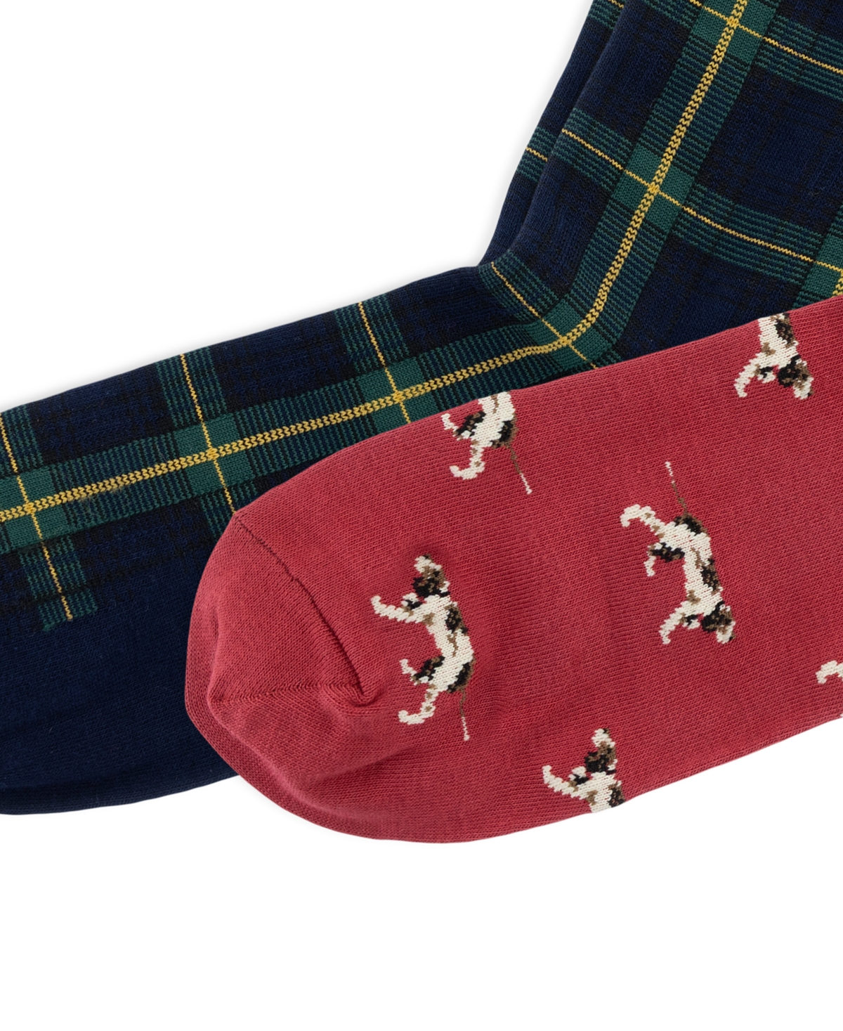 Polo Ralph Lauren Men's Plaid Embroidered-Pony Crew Socks, 2-Pack