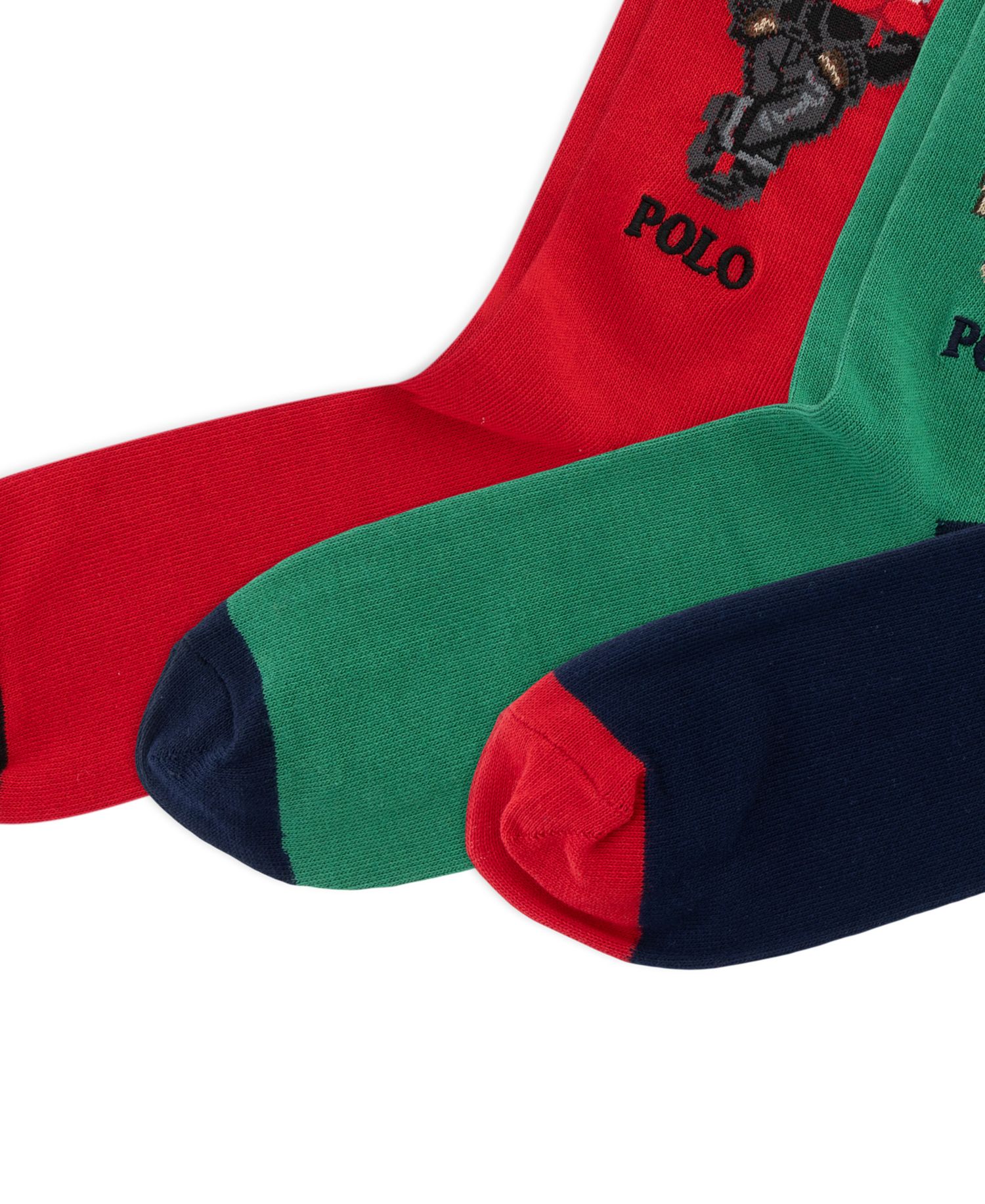 Men's Polo Bear Crew Cotton-Blend Socks, 3-Piece Gift Box