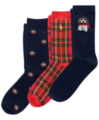 Boys' 4-11 Holiday Dog Cotton-Blend Crew Socks, 3-Pack