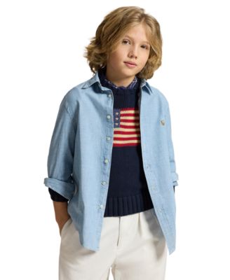 Big Boys Cotton Chambray Sport Shirt
