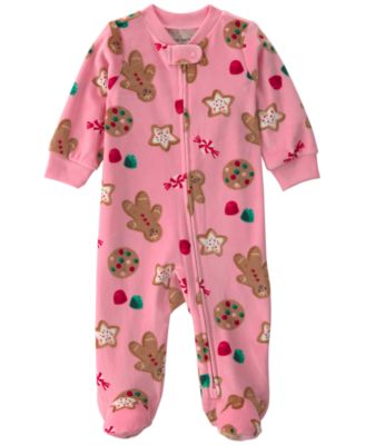 Baby Girls' Gingerbread Footed 2-Way Zip Sleep & Play Pajamas