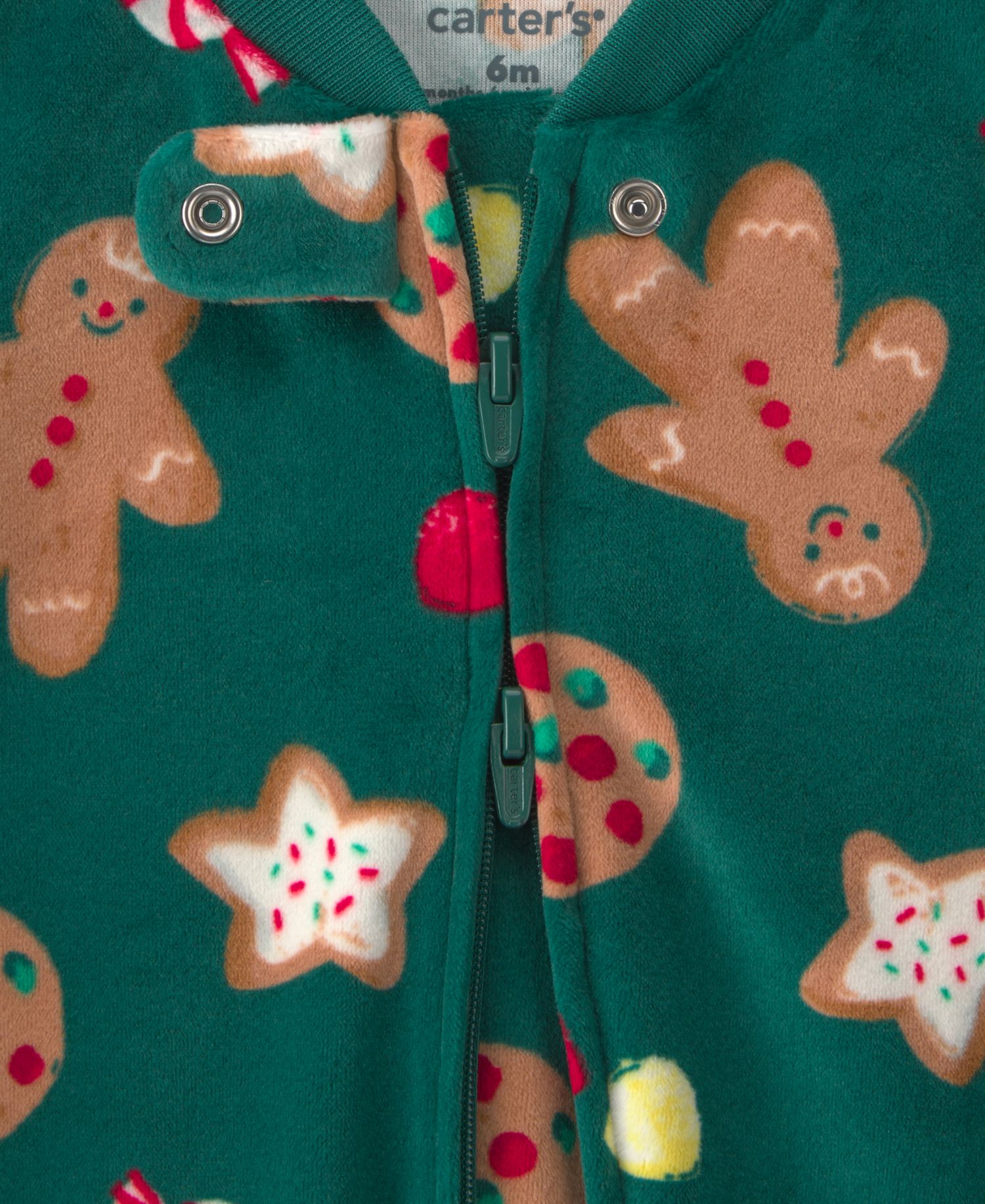 Boys' and Girls' Gingerbread Christmas 2-Way Zip Sleep & Play Pajamas