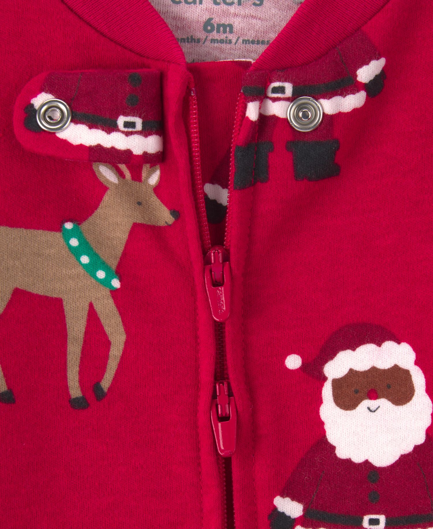 Baby Boys' and Girls' Santa Footed 2-Way Zipper Sleep & Play
