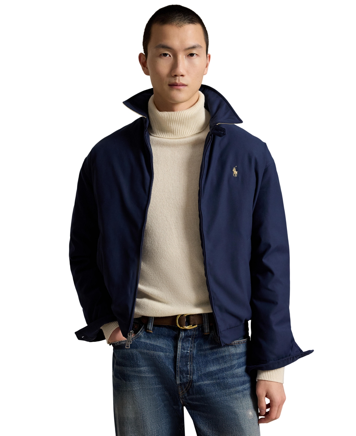 Polo Ralph Lauren Men's Insulated Twill Bomber Water-resistant Jacket In Navy