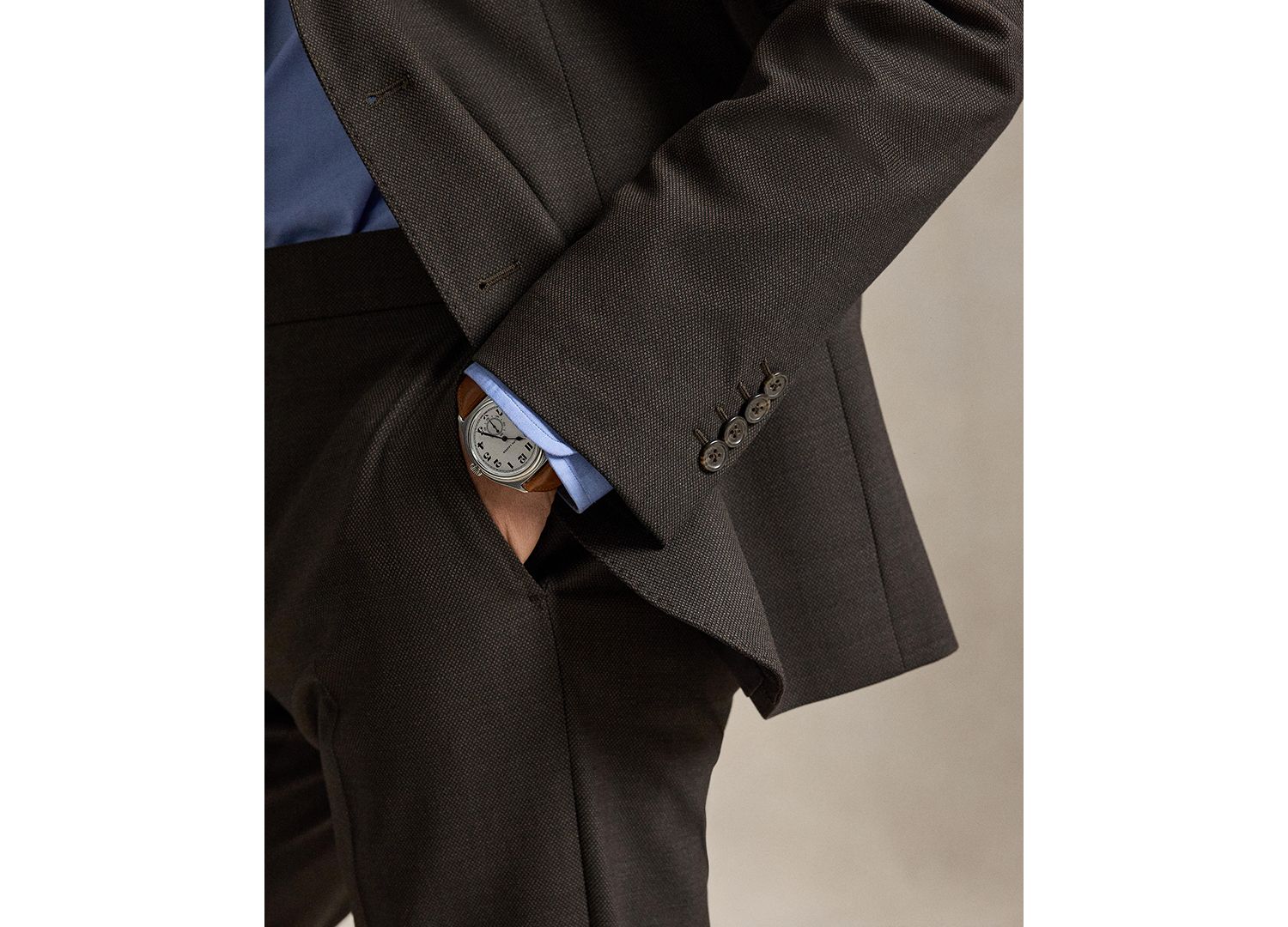 Men's Wool-Blend Birdseye Stretch Suit Pants