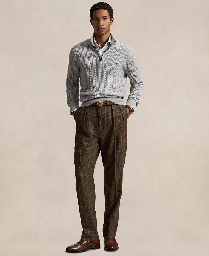 Men's Cable-Knit Quarter-Zip Mockneck Sweater - thumbnail 7