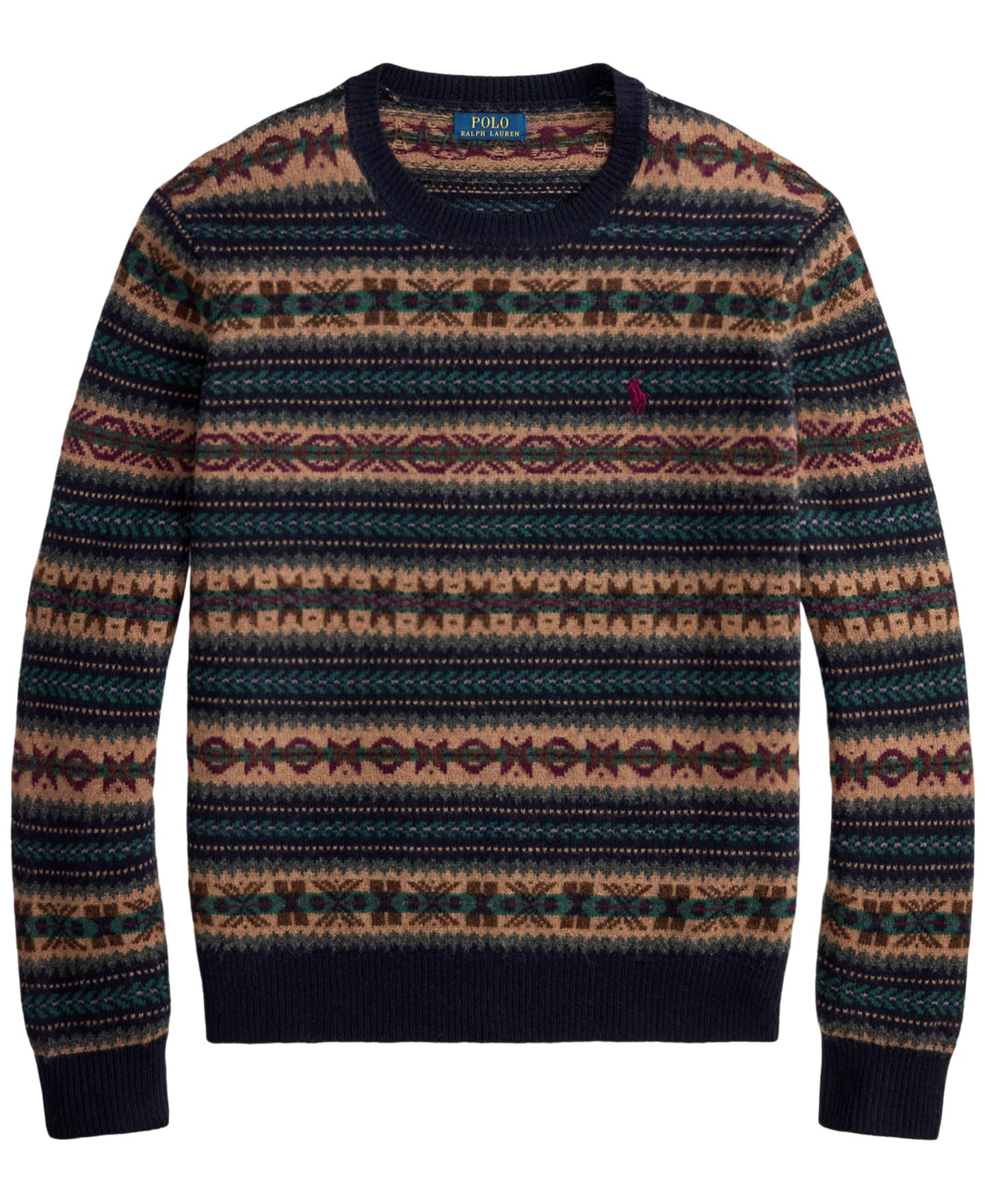 Мужской свитер Polo Ralph Lauren Fair Isle Wool Regular-Fit, цвет: Тёмно-синий комбинированный — фото 5
