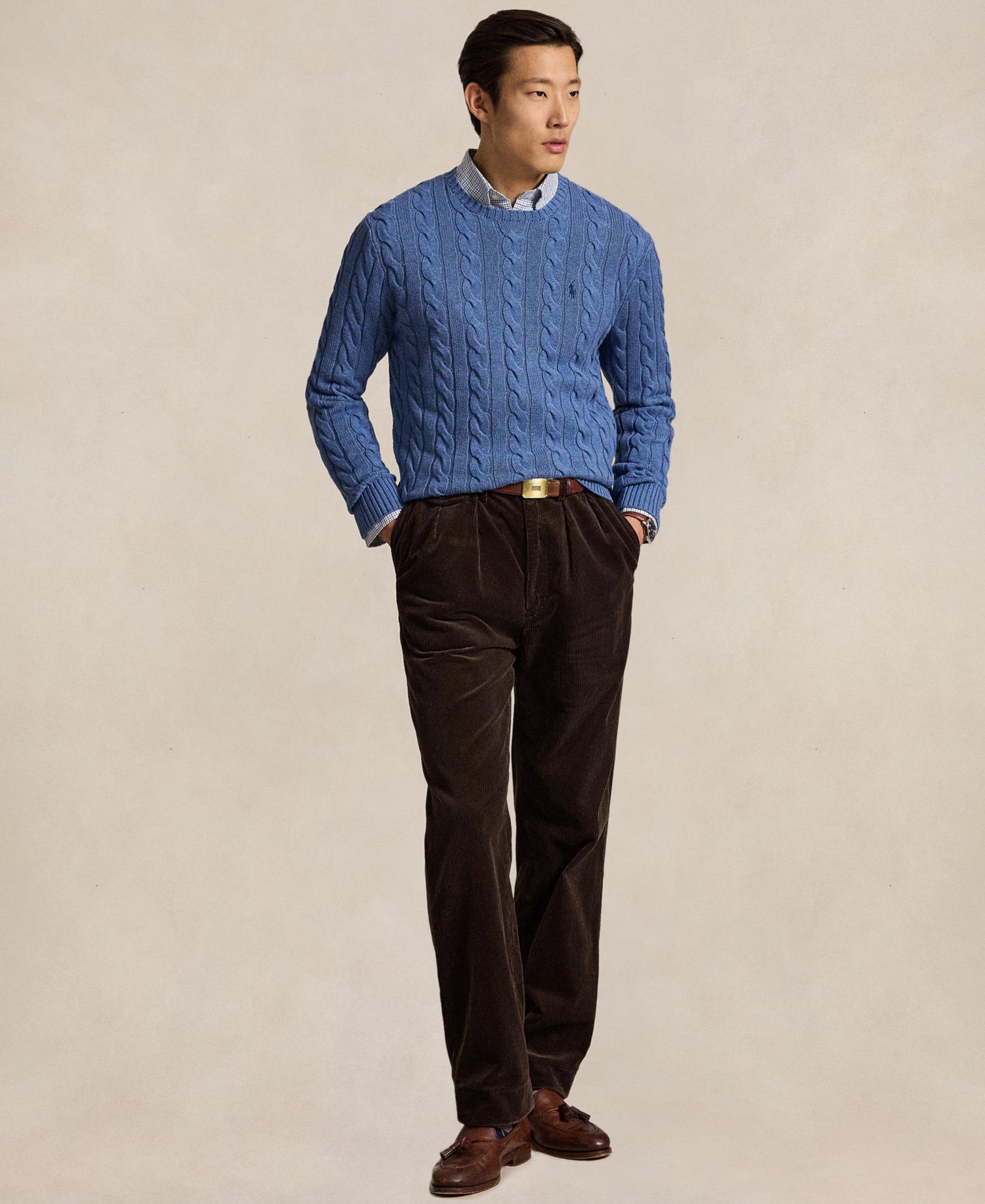 Men's Cable-Knit Cotton Sweater