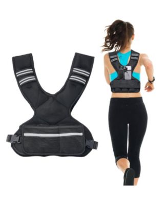 Adjustable Weighted Vest, 11-20 lb Vest with Ironsand Weights and Reflective Stripe for Strength Training