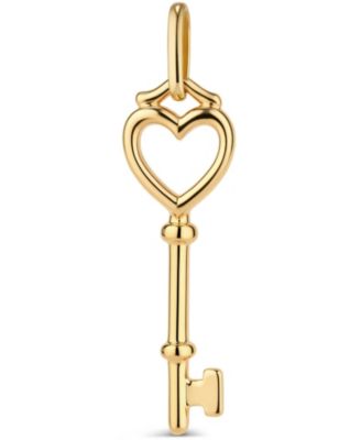 Key Heart Pendant in 14K Gold