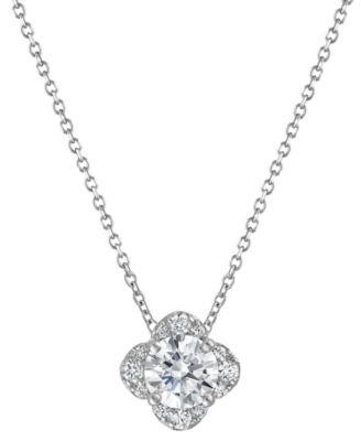 Lab-Grown Diamond Flower Shape Pendant Necklace (1-1/5 ct. t.w.) in 14k White Gold