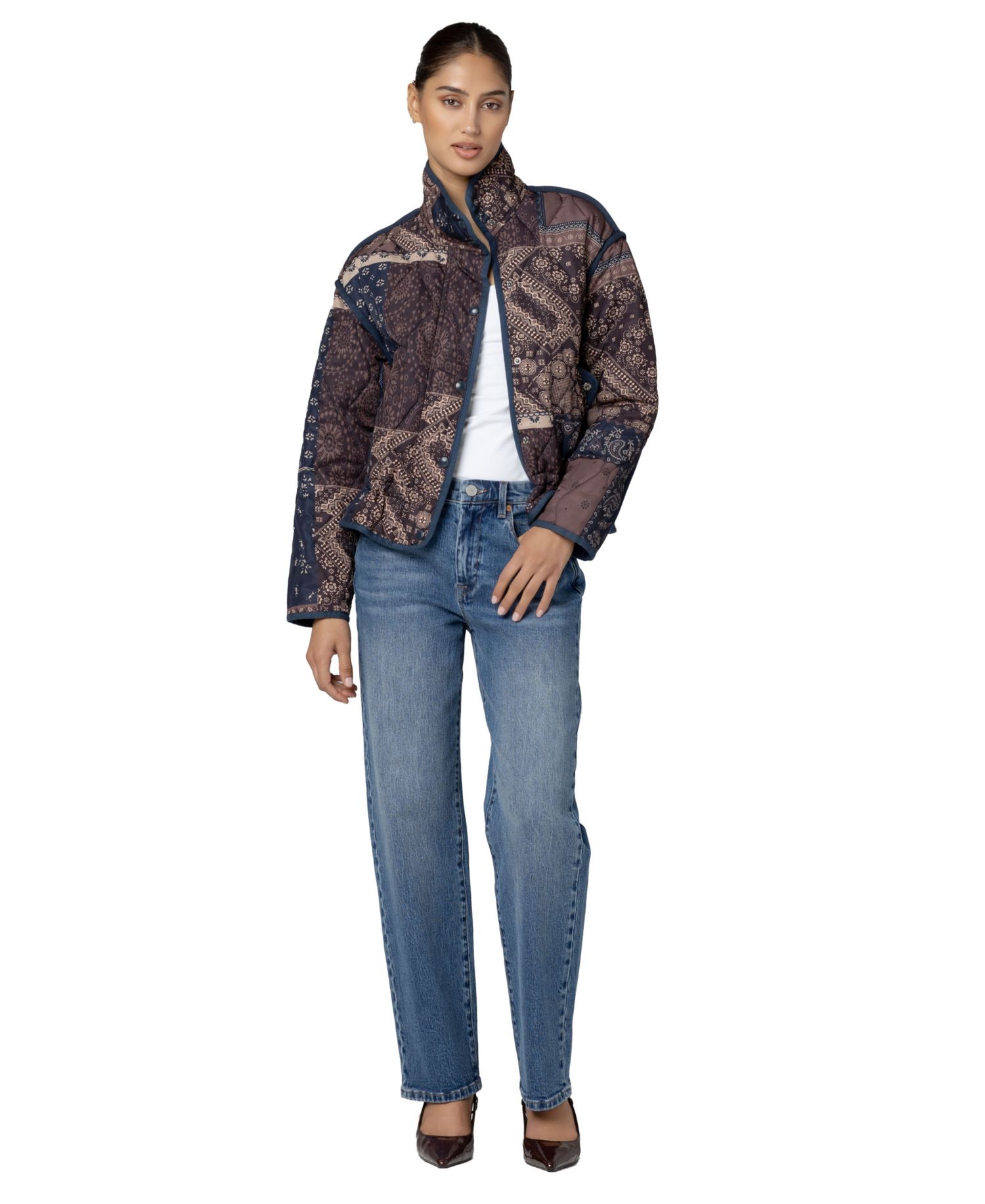 Women's Dust And Daydream Quilted-Print Long Jacket