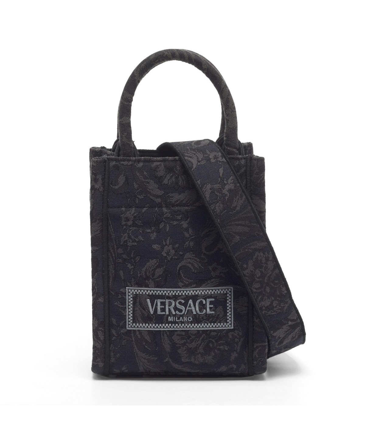 Pre-Owned Versace Women's Mini Barocco Jacquard Canvas Tote Bag
