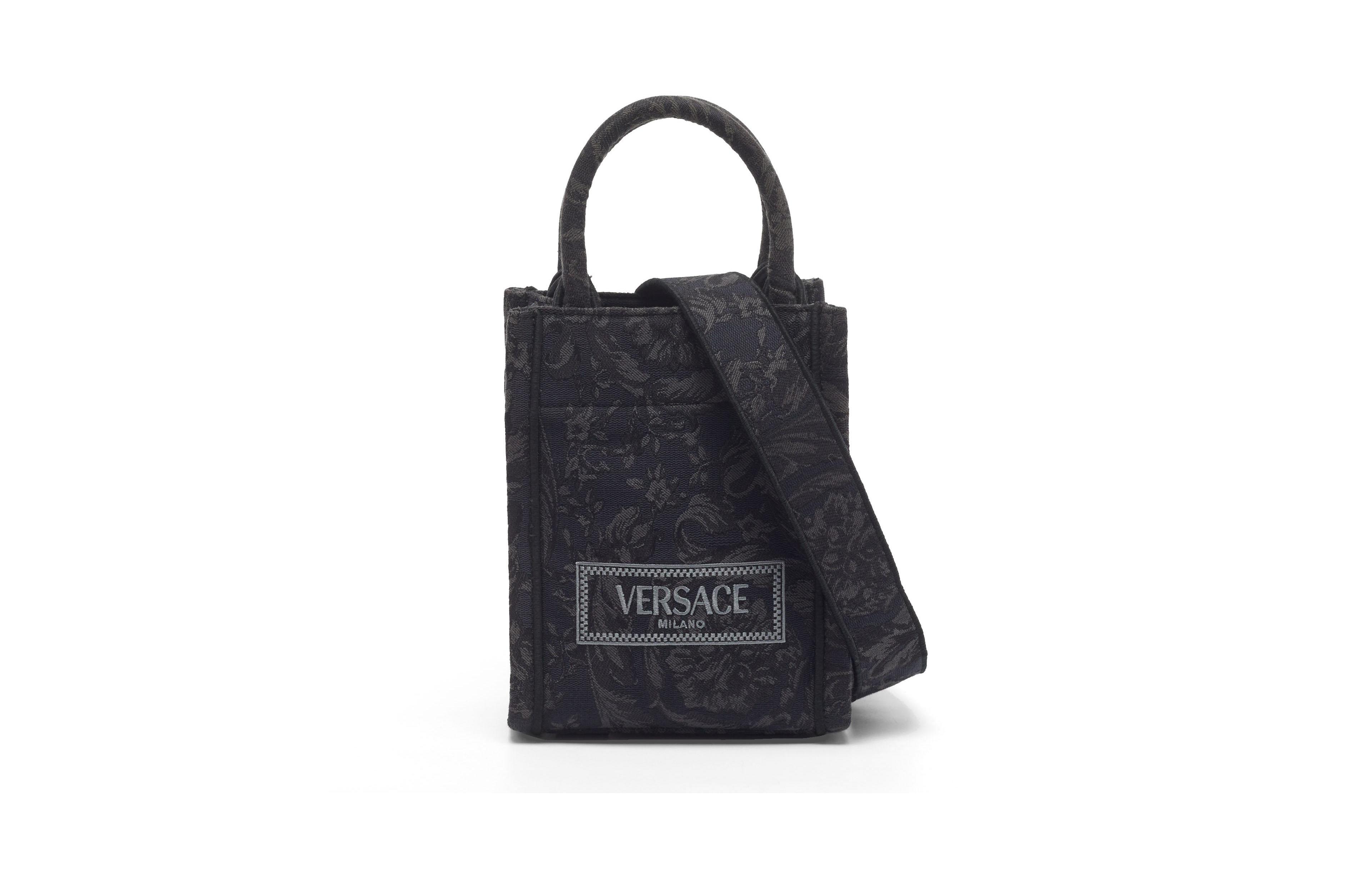 Pre-Owned Versace Women's Mini Barocco Jacquard Canvas Tote Bag