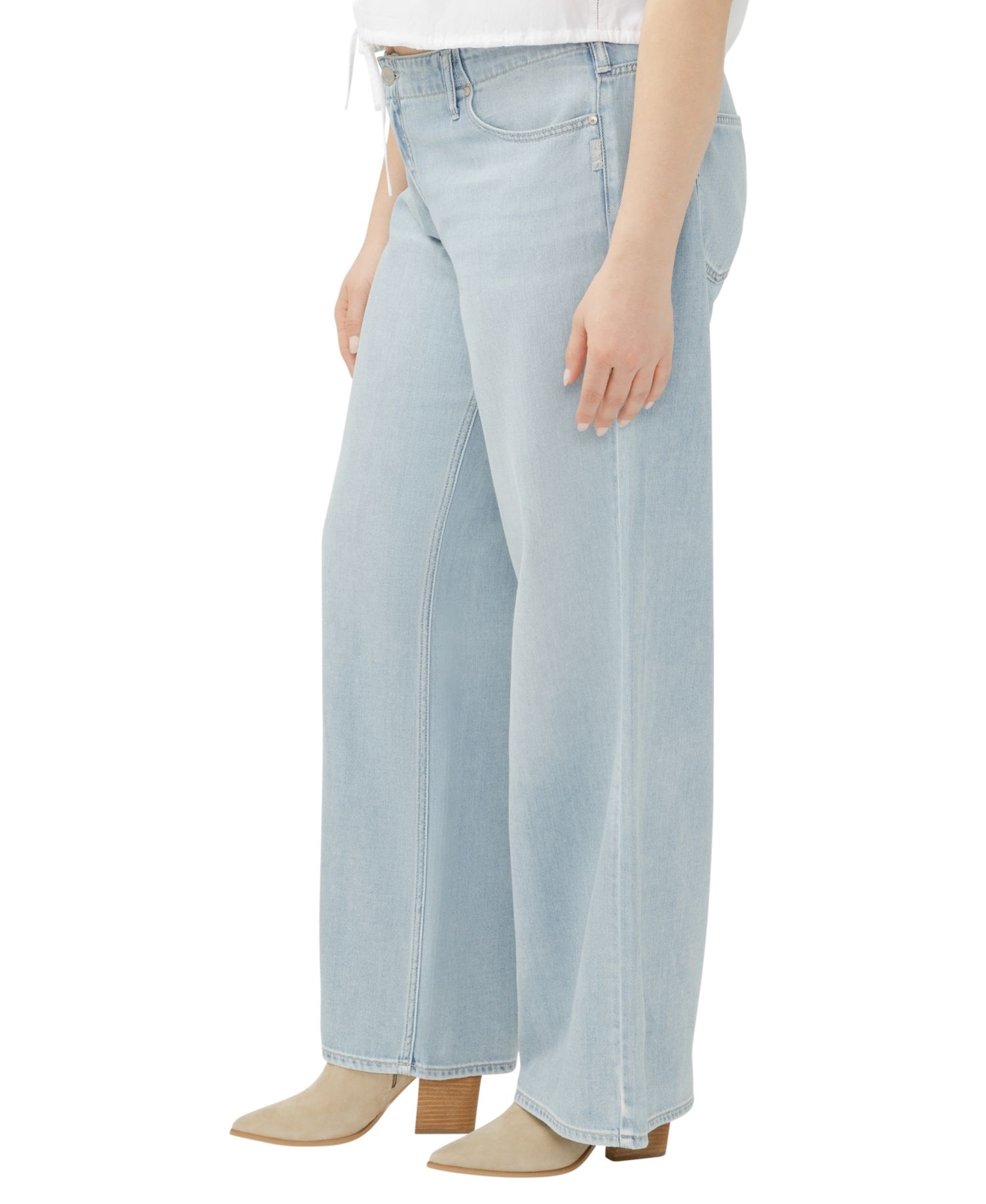 Plus Size Suki Light-Wash High-Rise Wide-Leg Jeans