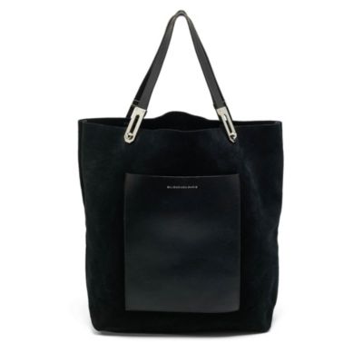Women's Suede and Leather Pocket Tote Bag