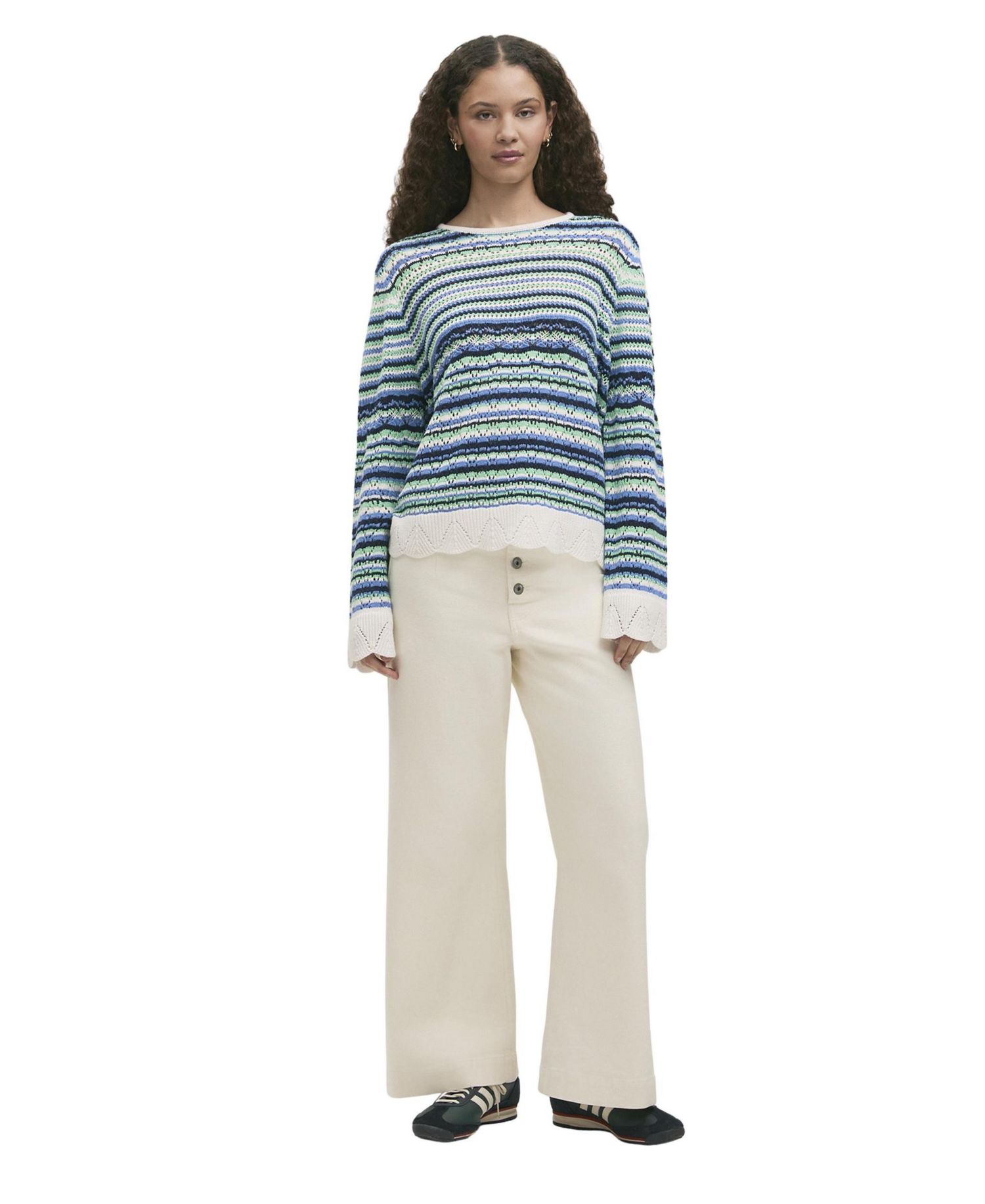 Women's Audrenia Striped Crochet Sweater