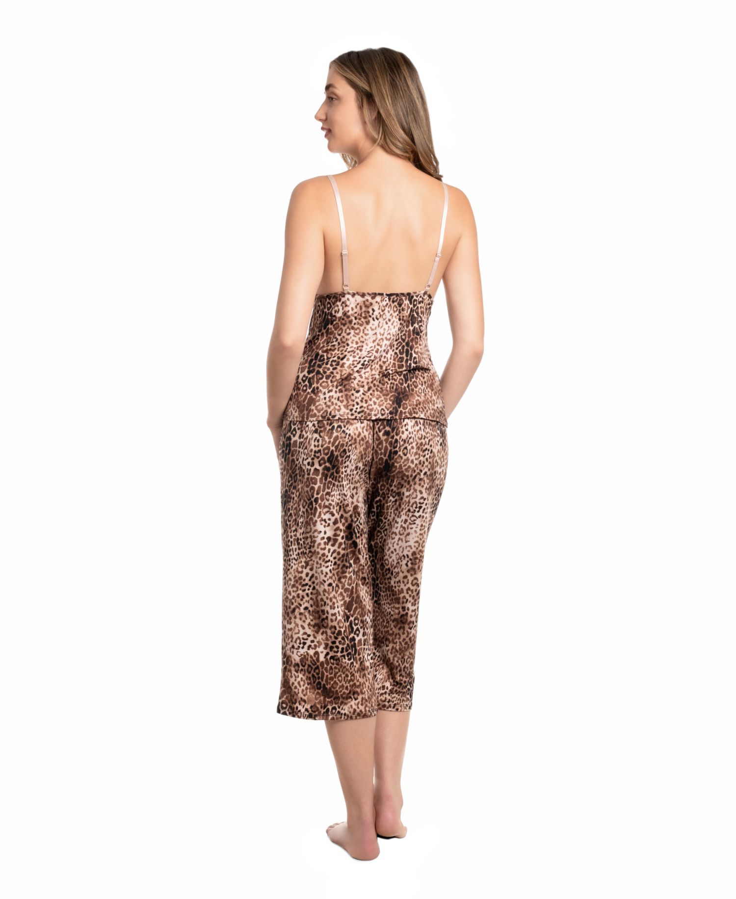 Women's Carmen Leopard-Print V-Neck Cami and Pants Set