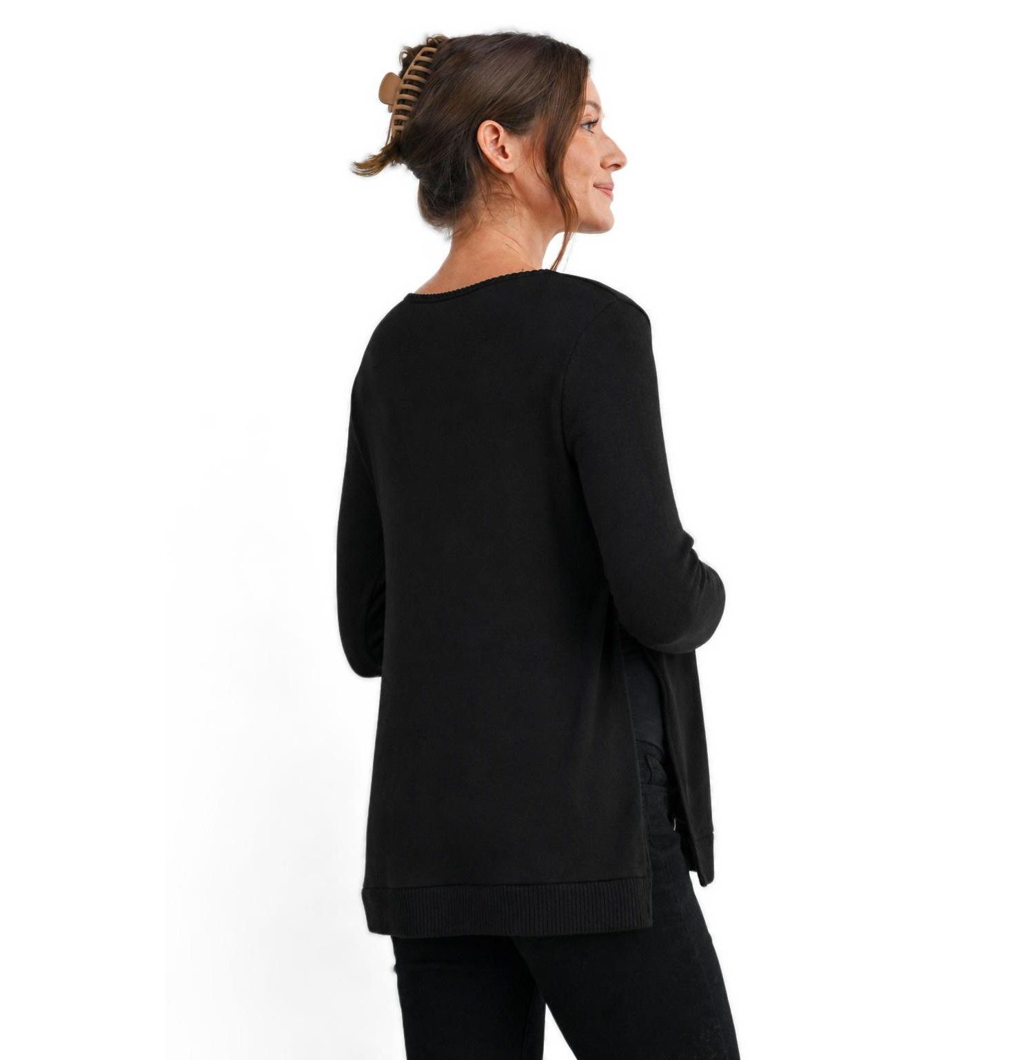 Maternity Scoop Neck Long-Sleeve Sweater