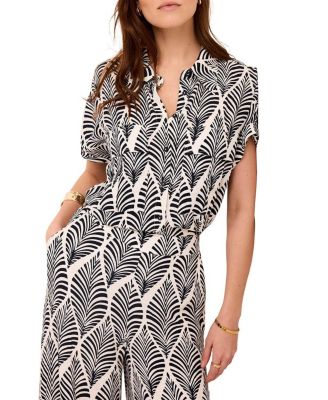 Women's Leaf Print Resort Shirt