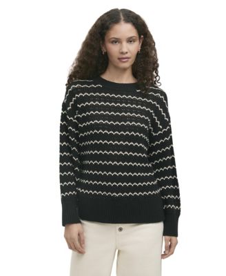 Women's Sansa Crochet Striped Long-Sleeve Sweater