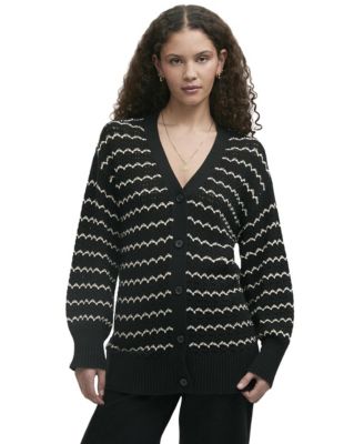 Women's Alena Striped Crochet Cardigan