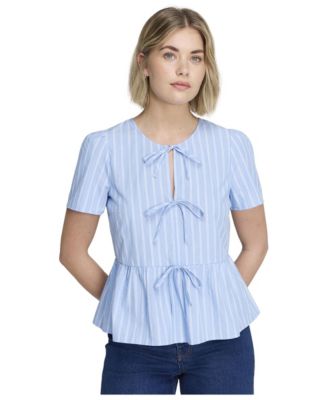 Women's Bridie Peplum Tie-Front Short-Sleeve Blouse