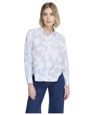 Women's Heidi Relaxed-Fit Long-Sleeve Floral-Stripe Shirt