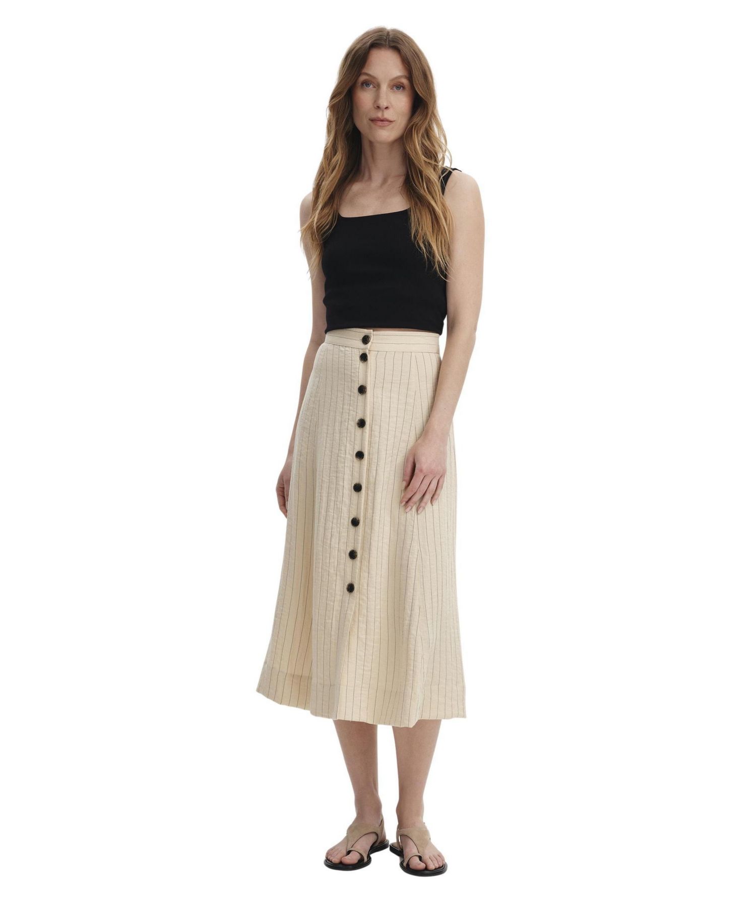 Women's Frances Stripe Midi A-Line Skirt