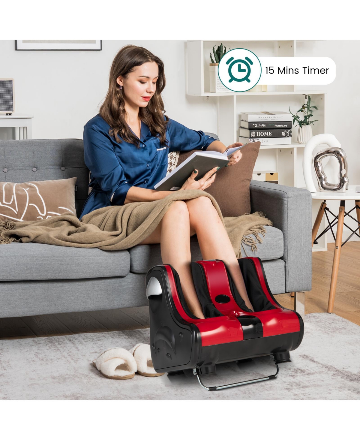 Ecooso Foot and Calf Massager with Heat Vibration Deep Kneading and Shiatsu